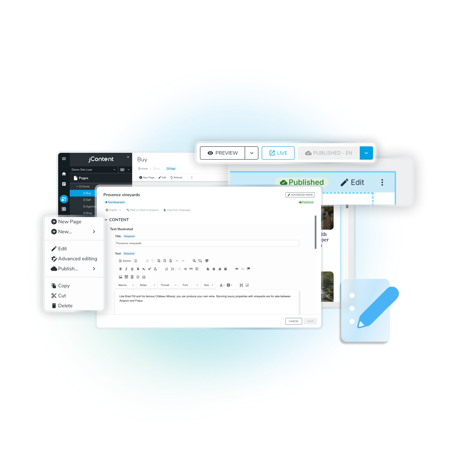 Pilotage de contenu dans Jahia CMS