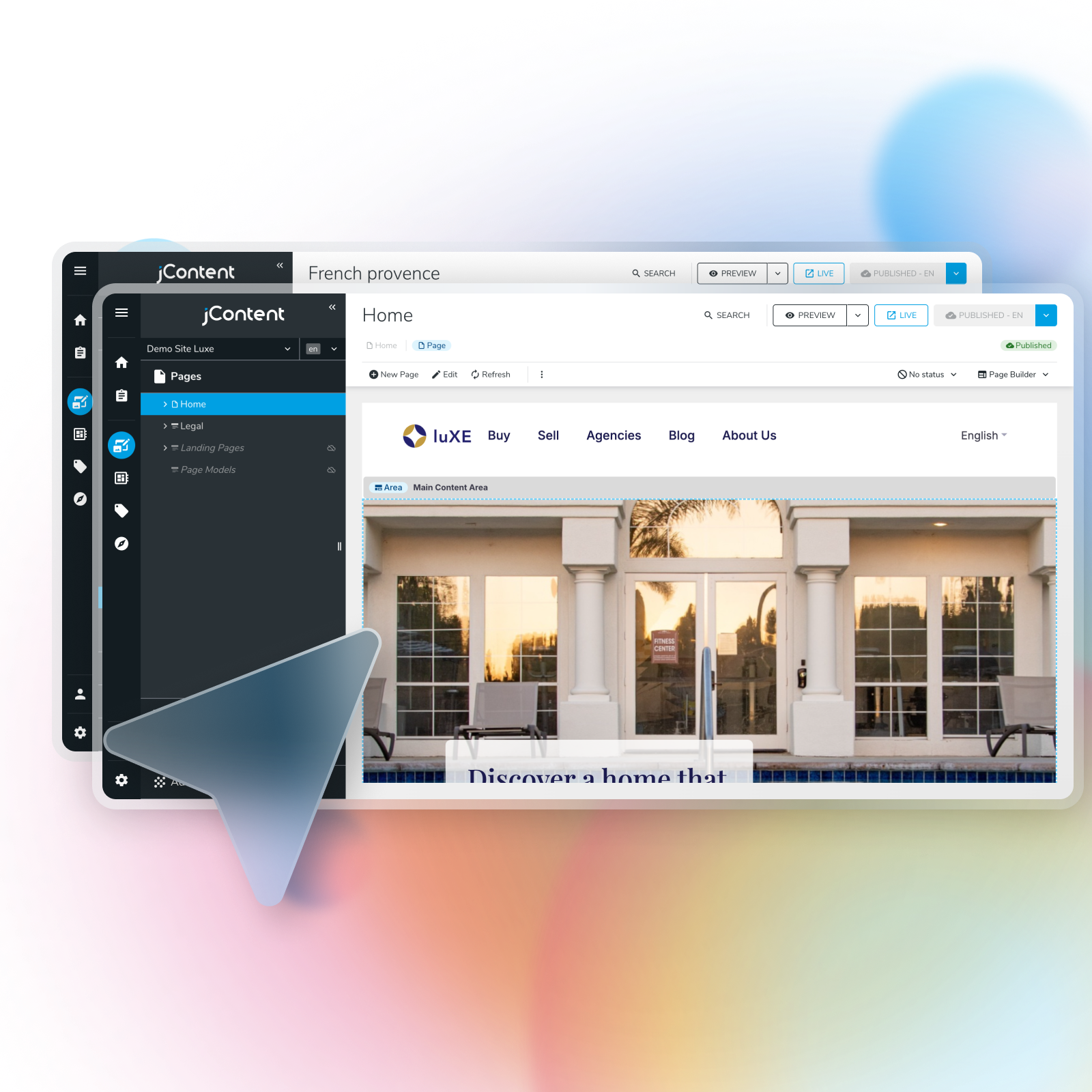 Interface Jahia pour CMS et DXP entreprise
