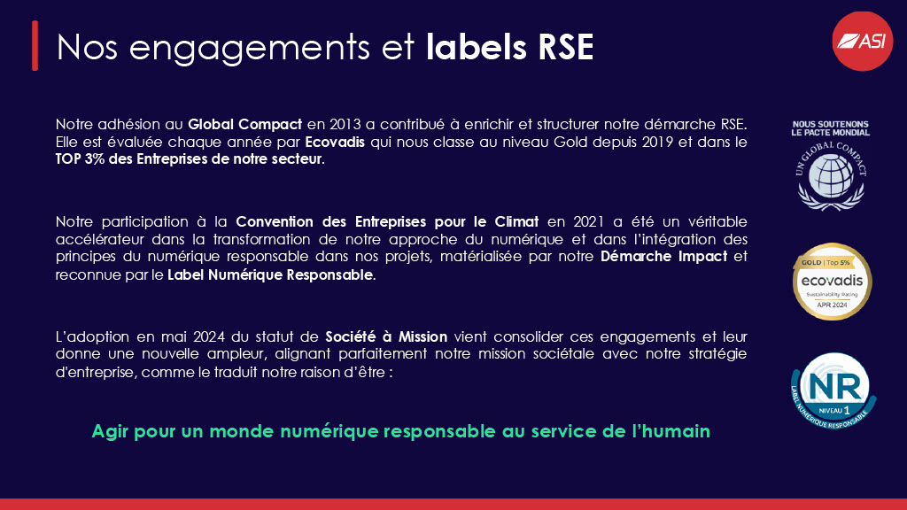 Engagements RSE du cabinet ASI
