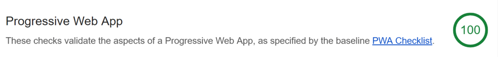 Screenshot of the mobile preview of a progressive web app (PWA) in Jahia