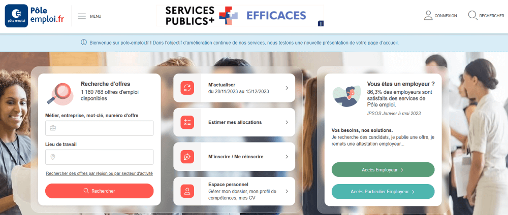Exemple de portail web de services publics