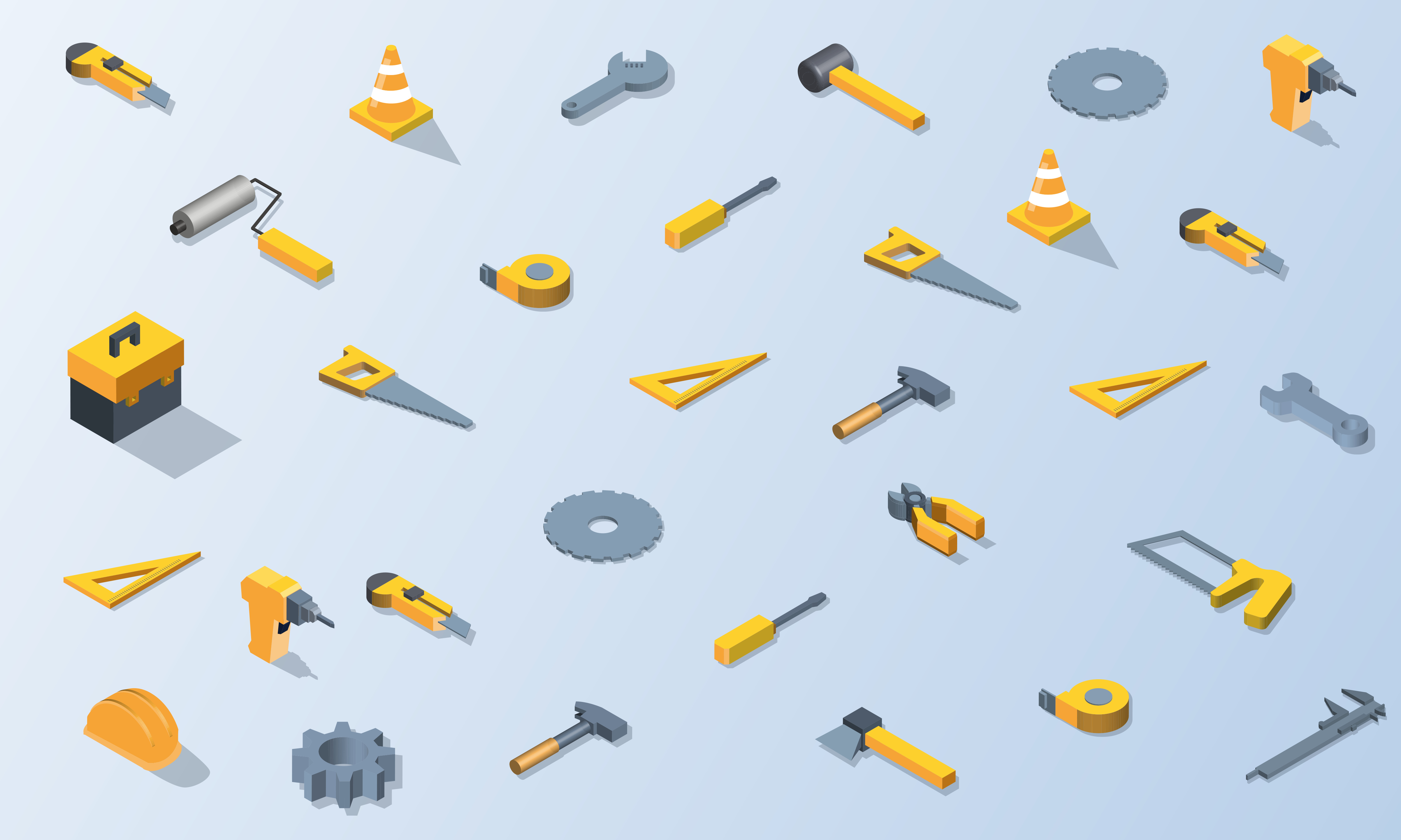 Mechanic tool isometric background vector design